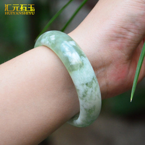 ກ້ອນລຸ່ມລອຍດອກ Xiu jade bracelet A ສິນຄ້າ ginger flower Xiuyan jade ສາຍແຂນ jade jade ການຖ່າຍທອດສົດ