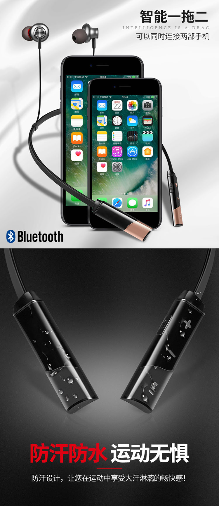 tai nghe bluetooth tai nghe không dây thể thao một máy nghe nhạc MP3 tích hợp có thể trả lời điện thoại tai nghe tai Huawei OPPO Apple chạy tập thể dục dành cho nam giới và phụ nữ - Phụ kiện MP3 / MP4 núm tai nghe sony