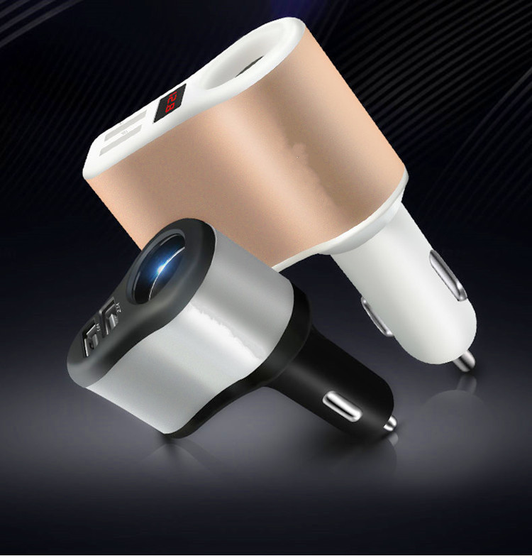 Sạc xe hơi Điện thoại di động sạc xe hơi một cho hai USB sạc nhanh xe đa chức năng thông minh bật lửa cắm sạc nhanh với hai trong một dòng sạc mùa xuân - Phụ kiện điện thoại trong ô tô sạc pin nhanh samsung