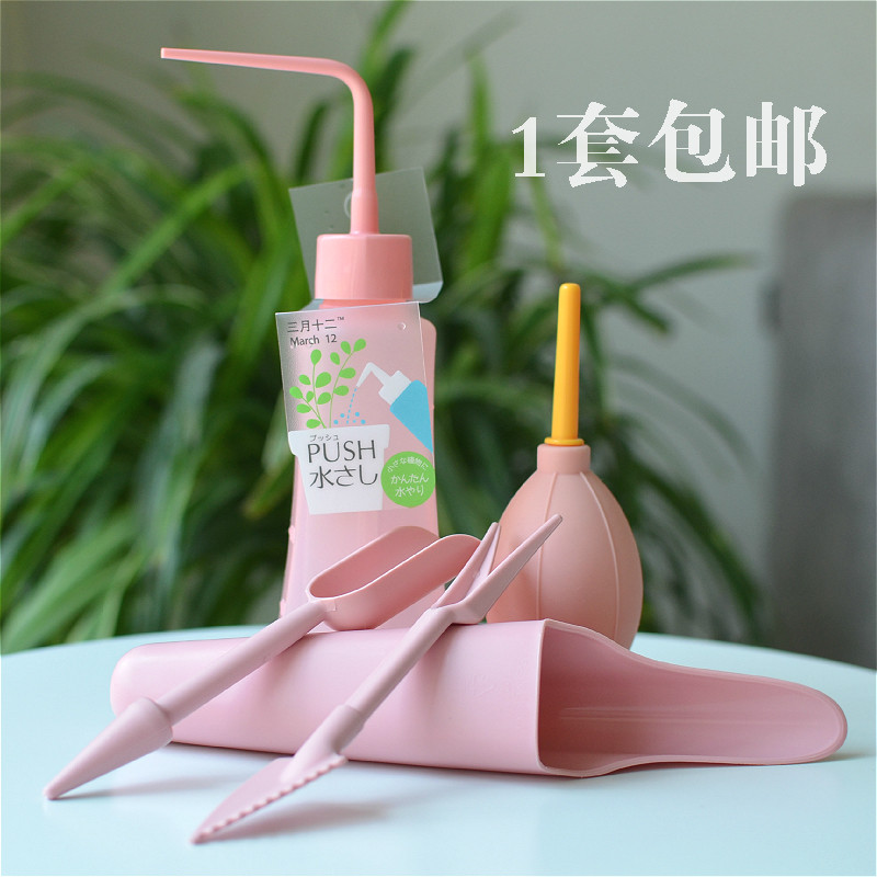 Succulent Tool Set Spatula Paving Spoon Watering Can Tweezers Air Blowing Small Scissors Planting Mini Gardening Three-Piece Set