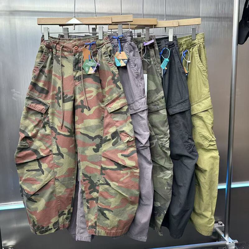Su Jin 3 Trendy Niche High-Quality Designer Heavy-Duty Scimitar Washed Camouflage Work Pants Kzlk1373