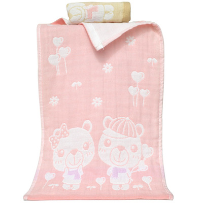 三层纯棉纱布柔软小毛巾 6条