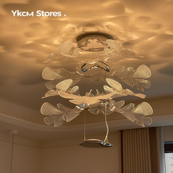 Italian French-Style Light Luxury Living Room Suspended Petal Chandelier, Dining Room Bedroom Designer Italian Modern Butterfly Chandelier