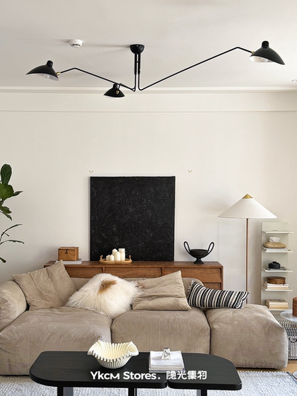 Vintage French-Style Living Room Main Light, Bauhaus Claw-Shaped Chandelier, Movable Bedroom Multi-Head Octopus Lamp