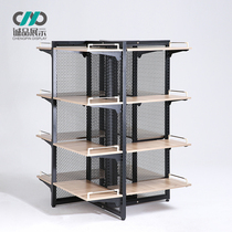 Supermarket Steel Wood Four-Way Frame Convenience Store Show Promotional Shelf in the Maternal and Child Show Cosmetics Head