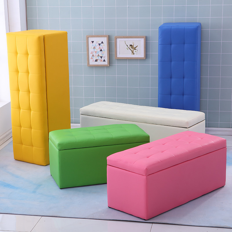 Clothing store sofa stool bench storage fitting room stool rest stool shoe store changing shoe stool long footstool leather pier