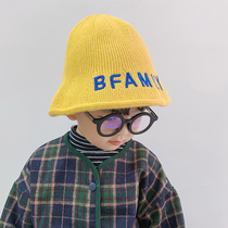 Childrens hat autumn winter fisherman hat Han version boy knit wool cord hat thin trendy personality foreign air fashion basin hat