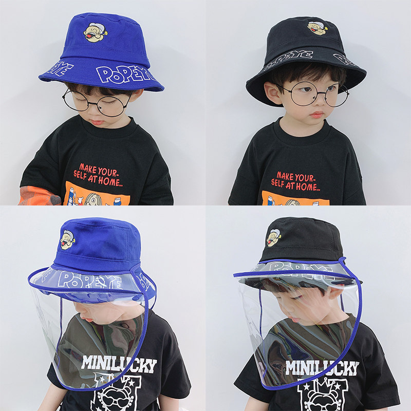 Children's fisherman hat boy tide Korean summer sunscreen anti-droplet saliva anti-epidemic protective hat isolation basin hat - Taobao