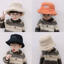 Childrens hats autumn and winter boys fishermans hat fashion tide Korean version of handsome trend personality baby lamb plush basin hat