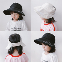 Children fishermans hat summer empty top sun hat Girl Big hat brim sunscreen hat fashion tide Korean girl baby hat