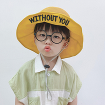 Children sunscreen hat large peak summer sun-shading boy hat Summer thin style Fashion Tide Korean version sun hat