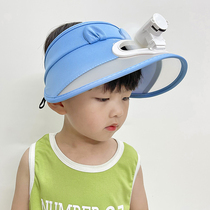 Electric fan hat childrens empty top sunscreen hat big hat brim anti-ultraviolet summer boy sun hat girls foreign gas