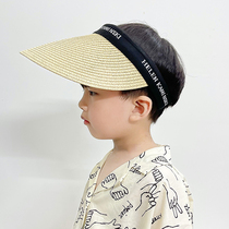 Childrens sun hat summer boy big hat brim empty top sun hat girl straw hat knitting baby sun cool hat