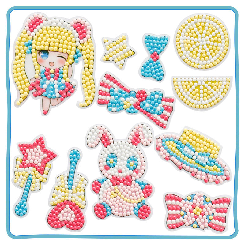 Children Diamond Patch Painting Kindergarten Handmade Diy Making Material Bag Girls Elementary School Children Glued Toys Casual Stickup