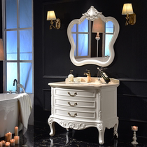 European bathroom cabinet small apartment floor-standing oak solid wood wash basin cabinet combination toilet wash table