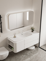 Corian integrated basin bathroom cabinet cream style oak ceramic bathroom sink hand wash basin cabinet combination