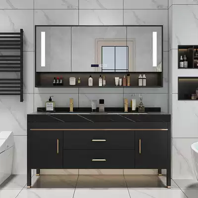 Rock board one-body basin smart bathroom cabinet light luxury hand wash wash basin cabinet combination simple modern dressing room wash table