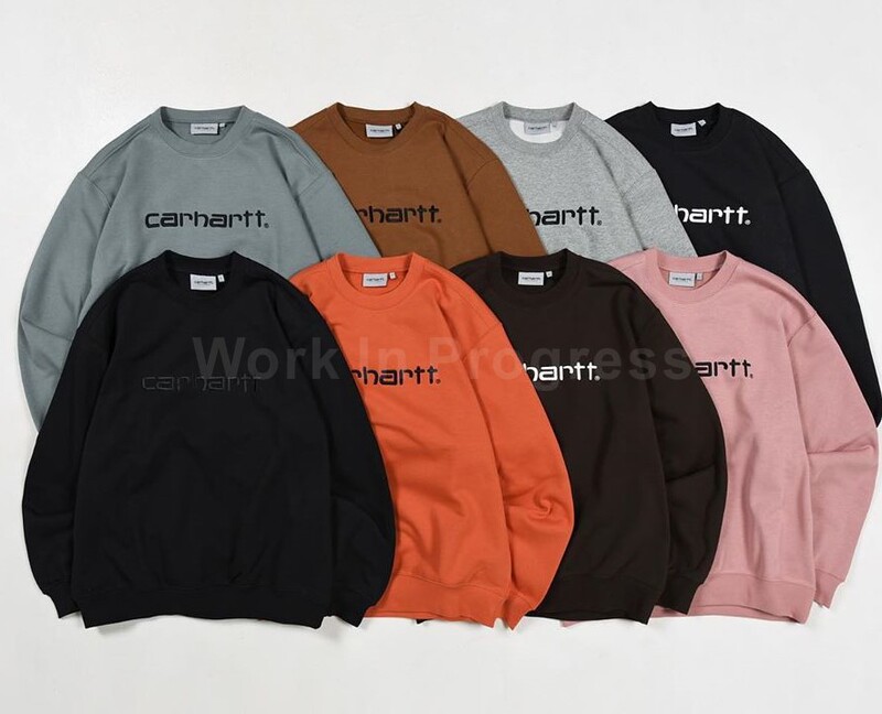 Carhartt Wip Embroidered Sweatshirt, Genuine Carhartt Fleece-Lined Crew Neck Sweatshirt, Pullover Without Hood