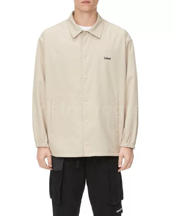 Пуховик Carhartt WIP водостойкая куртка черного цвета и стильная длинными рукавами DENNIS COACH JACKET