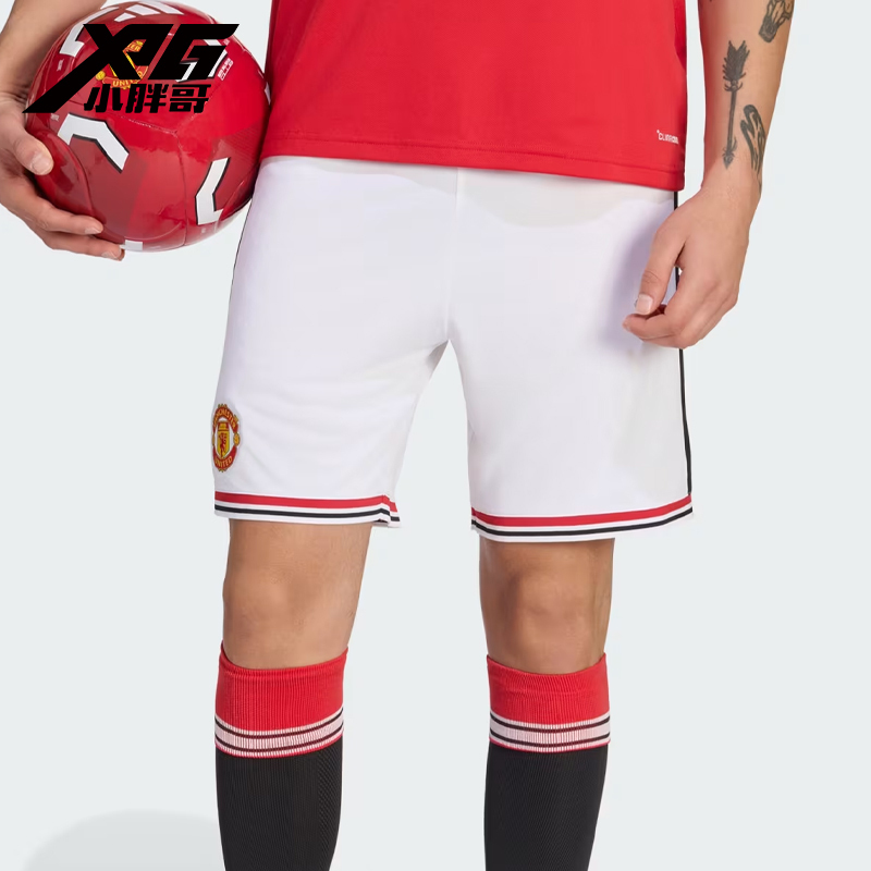 Little Fat Brother Adidas 26-27 Manchester United Home Fan Version Game Training Sports Casual Football Shorts for Men