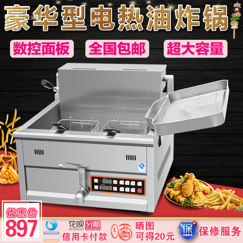 Golden Gull single and double cylinder fryer Commercial vertical electric fryer fried chicken steaker large capacity fritter electromechanical fryer
