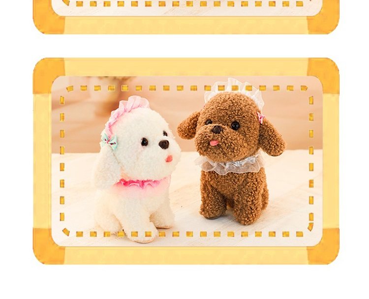 犬 ぬいぐるみ トイプードルぬいぐるみ　可愛いフリル付きおめかしトイプードルぬいぐるみ