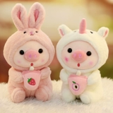 Зеленая чайная чашка, розовый кролик, плюшевая игрушка, тряпичная кукла, лягушка, свинья