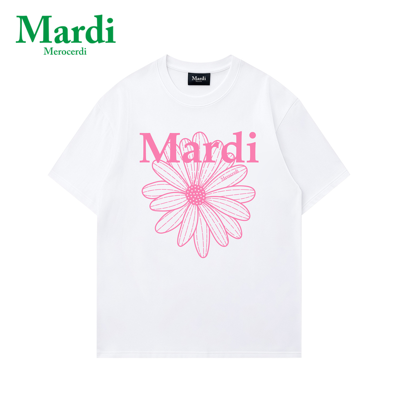 Official Outlet Mardi Merocerdi Korean Authentic 2026 Summer Loose Short-Sleeve T-Shirt for Men and Women with Little Daisy Official Outlet Mardi Merocerdi Korean Authentic 2026 Summer Loose Short-Sleeve T-Shirt for Men and Women with Little Daisy