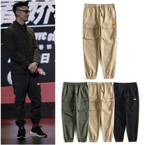 2021 New Yu Wenle with Tide Brand Pants Loose MDNS Army Green Large Size Casual Pants Men