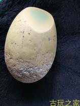 Ancient play house ancient jade Qing Dynasty luminous jewel original stone handlebar piece natural original stone with shape interesting collection to play