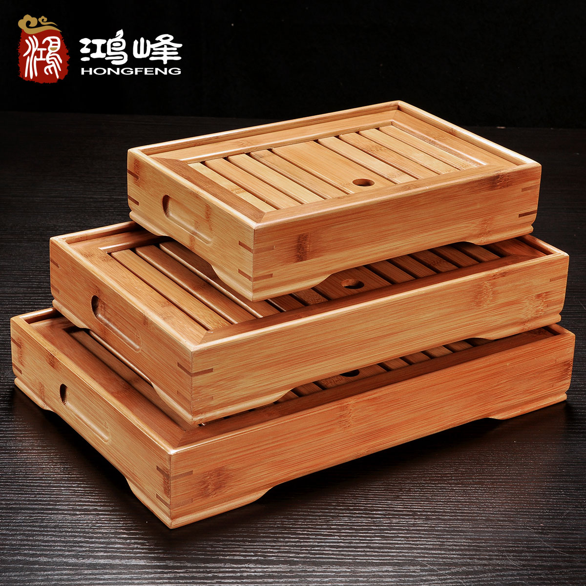 Water storage type tea tray Bamboo Care Pan Rectangular Dry Tea Table Bamboo Tea Haikongfu Tea Furniture for Home Mini Small Number