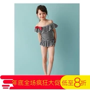 Cô gái Nhật Bản kẻ sọc Xiêm kẻ sọc In áo tắm Quần áo trẻ em bãi biển Nhỏ