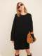 High-End Round-Neck 100% Pure Cashmere Sweater Knit Dress for Women, Loose, Thick, Lazy Style, Mid-Length Sweater Dress