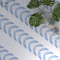 Blue candy glaze floret tiles Kitchen balcony Living room Dining room Bathroom Bathroom Parquet wall tiles