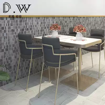 Mosaic background wall natural marble dining room living room kitchen wall floor bathroom dressing room gray tile