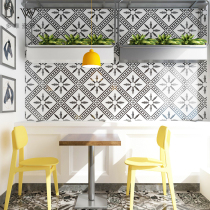  Nordic black and white small flower washbasin wall brick Famous residence living room Kitchen balcony bathroom toilet floor tile