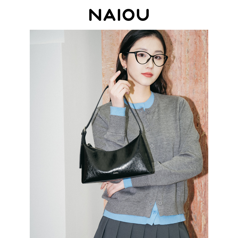 Naiou Women's Bag Shoulder Bag Underarm Bag Crossbody Bag 2026 New Model Light Luxury Niche High-End Versatile