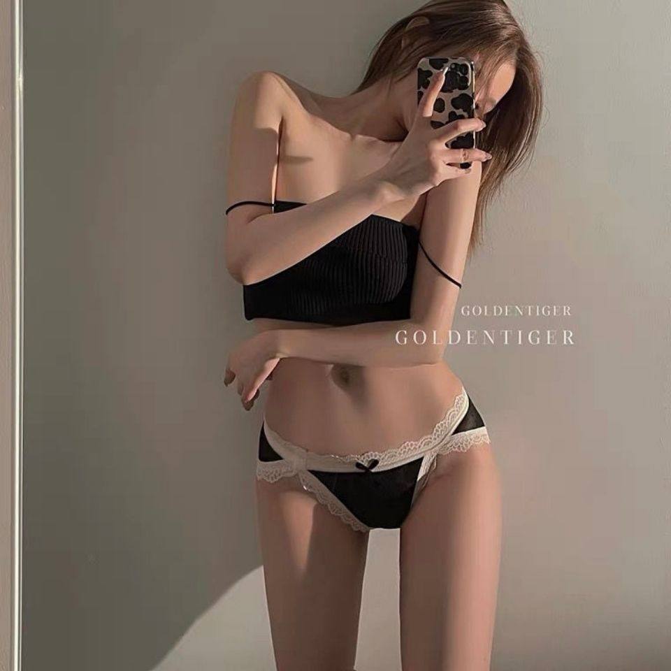 French Lace Charming Sexy Briefs Female gear Antibacterial thin No marks in low waist transparent mesh Gauze Triangle Pants