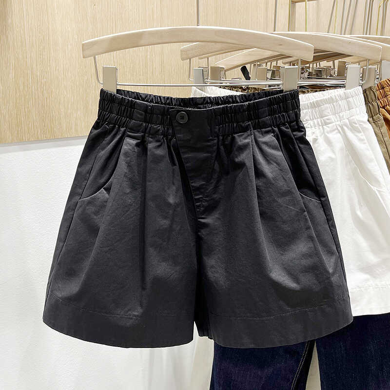 Black Shorts for Women, Summer 2026, Loose Fit, Slimming, Wide-Leg Pants, High-Waisted, A-Line, Casual, Versatile Hot Pants ins Trendy Black Shorts for Women, Summer 2026, Loose Fit, Slimming, Wide-Leg Pants, High-Waisted, A-Line, Casual, Versatile Hot Pants ins Trendy
