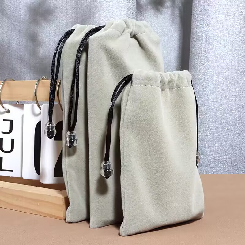 Thickened Velvet Storage Bag for Mobile Power Banks, Ccd Drawstring Bag, Portable Digital Organizer