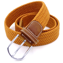 Tidal youth tightness elastic waistband breathable canvas braided mens buckle leather strap female minimalist casual pants strap