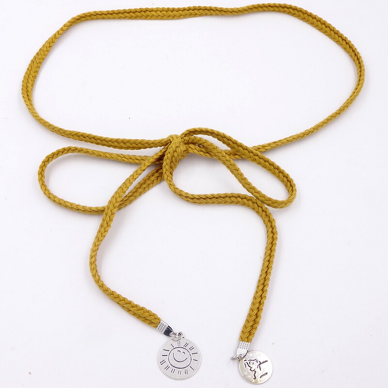 Skirt Girdle Woman Fine Accessories 100 Lap Sweaters Fashion minimalist Decorative Waist Chain Cotton Rope Woven Waist Rope