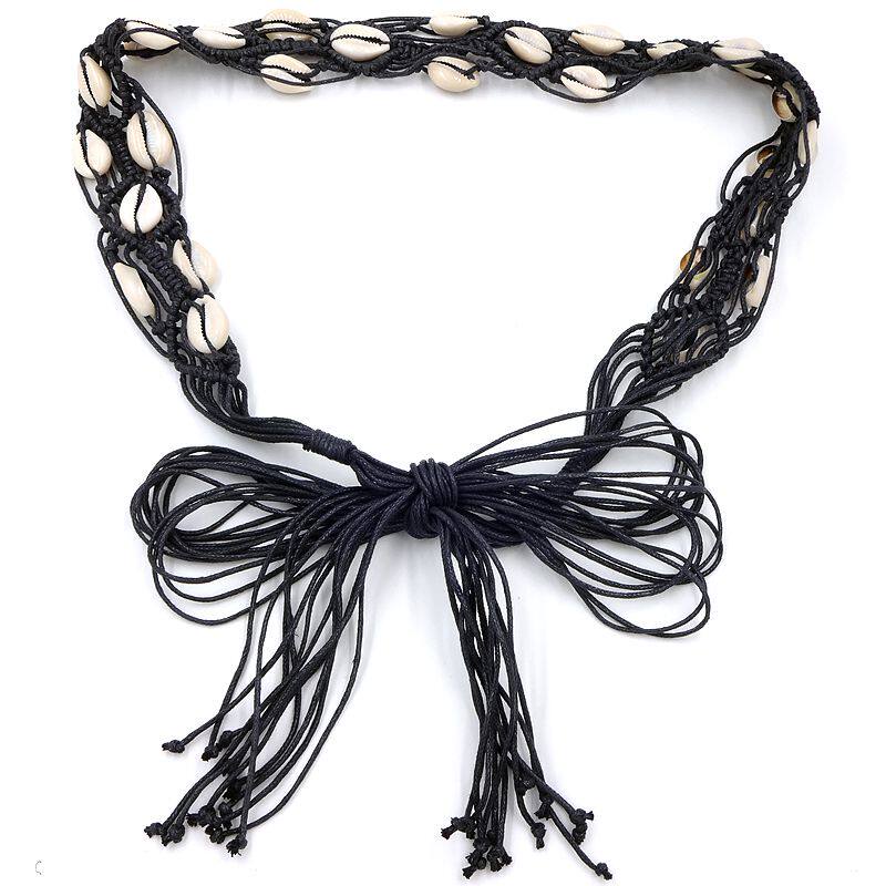 Ladies Woven Shell Belt Versatile Waist Decoration Dress Skirt Belt Thin Bohemian Waist Rope Waist Chain Girdle