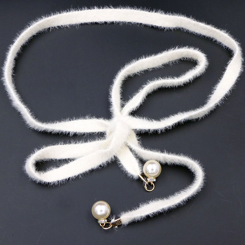 Korean version sweater waist thin belt women's simple all-match dress solid color belt fur corset shirt accessories