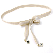 Belted ladies fashion dress waist rope black Joker waist accessories Clover decoration sweater thin waist chain