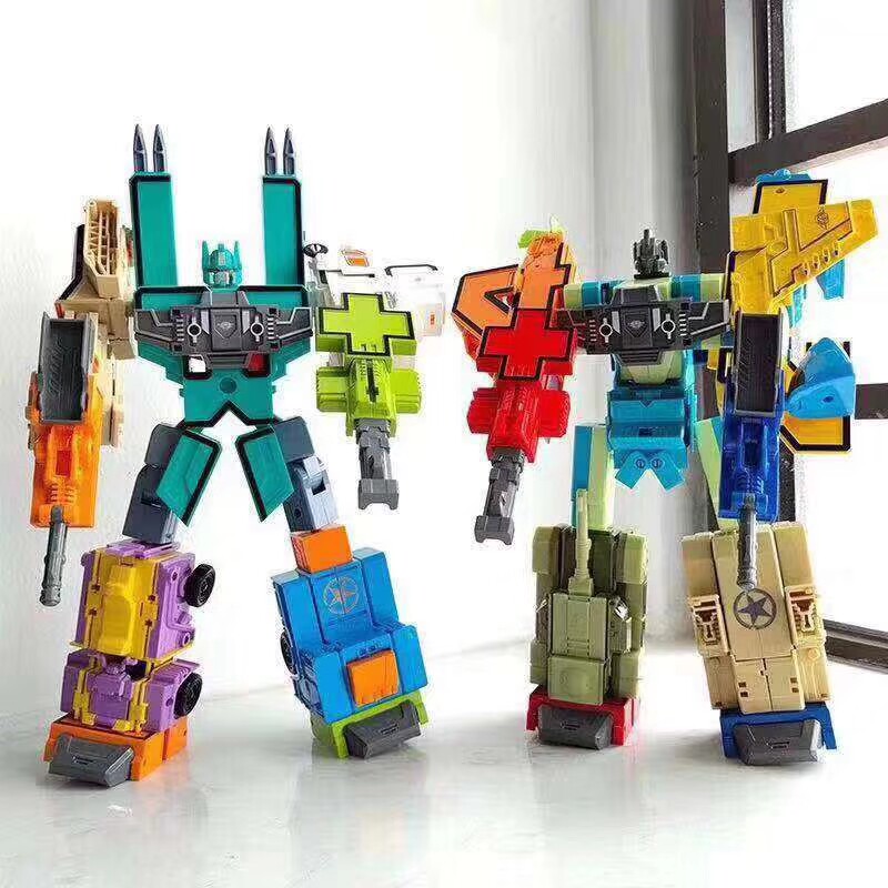 Cantonese Star Cartoon Digital Deformation Symbol Chimera Five-Body Mixed Days Warrior Demorphic Toy Car Robot