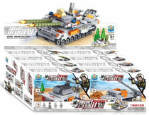 Childrens puzzle building blocks assembled toys Eight-in-one big tank Lightning plan helicopter missile car chariot children