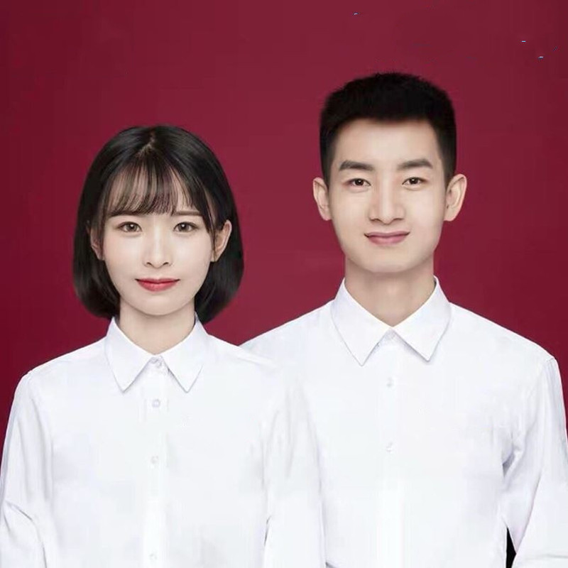 Wedding Registration Photo Couple Outfit White Shirt Unisex Clothes for Getting a Marriage Certificate Photo Id Shirt Top