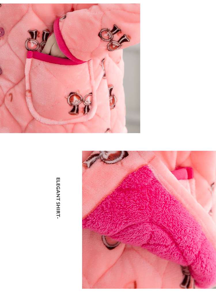 Bộ đồ ngủ của phụ nữ mùa đông dày ba lớp Bộ đồ ngủ bằng vải flannel nhung nhung có thể mặc bên ngoài bộ đồ ngủ mùa đông ấm áp đồ lót