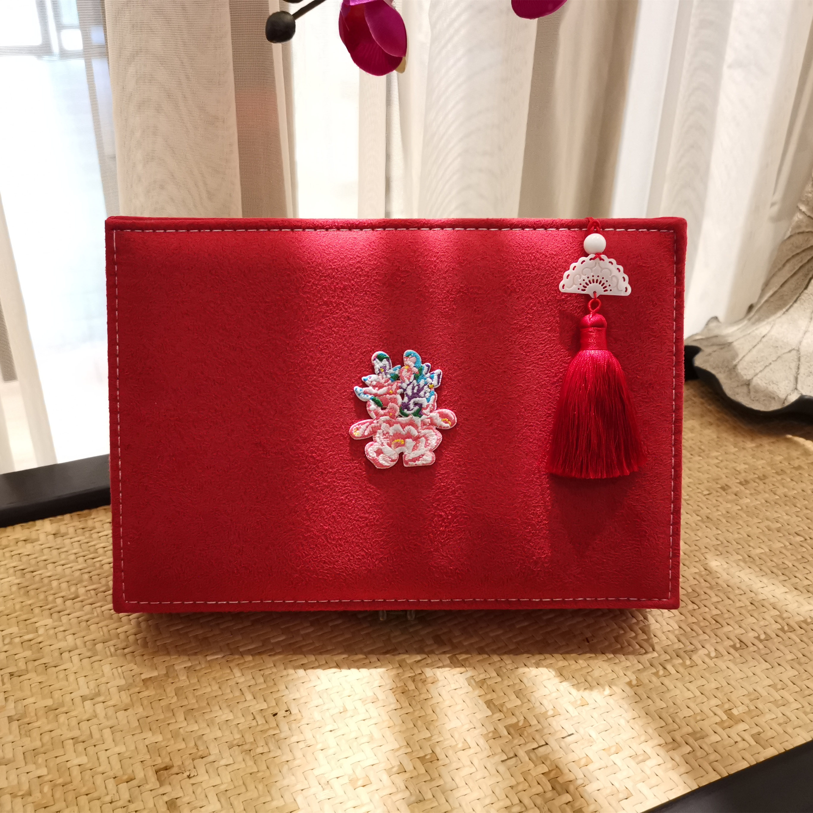 Happy you jewelry box wedding dowry Chinese dowry big red dowry storage box wedding gift large capacity gift